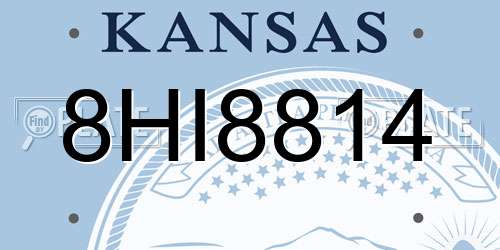 8HI8814 Kansas License Plate