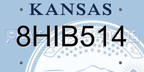 8HIB514 Kansas License Plate