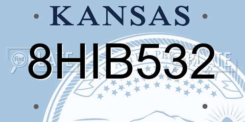 8HIB532 Kansas License Plate