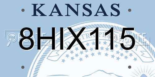 8HIX115 Kansas License Plate