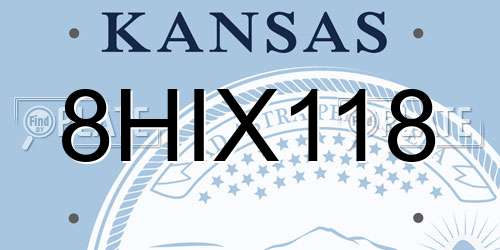 8HIX118 Kansas License Plate