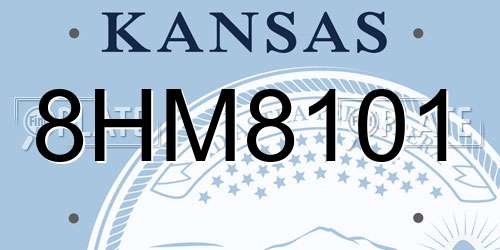 8HM8101 Kansas License Plate