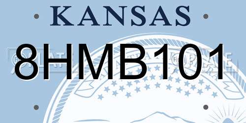 8HMB101 Kansas License Plate