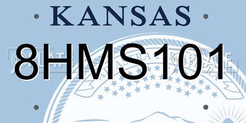 8HMS101 Kansas License Plate