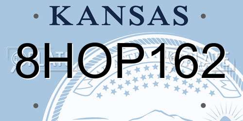 8HOP162 Kansas License Plate
