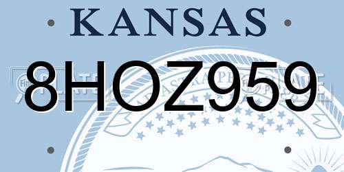 8HOZ959 Kansas License Plate