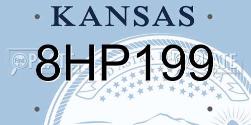 8HP199 Kansas License Plate