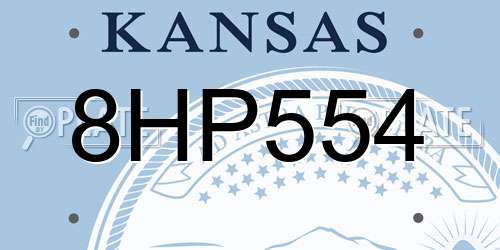 8HP554 Kansas License Plate