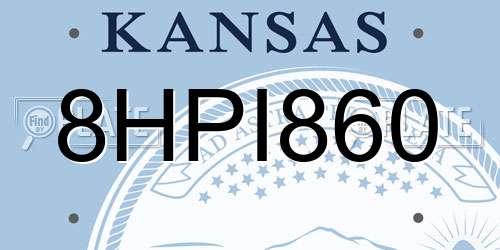 8HPI860 Kansas License Plate