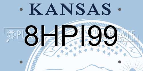 8HPI99 Kansas License Plate