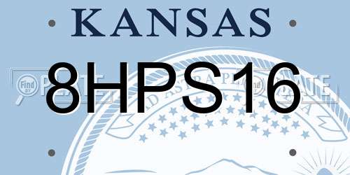 8HPS16 Kansas License Plate