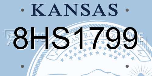 8HS1799 Kansas License Plate