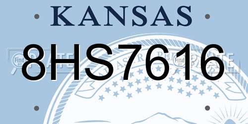 8HS7616 Kansas License Plate