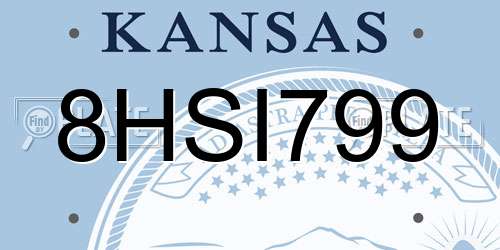 8HSI799 Kansas License Plate