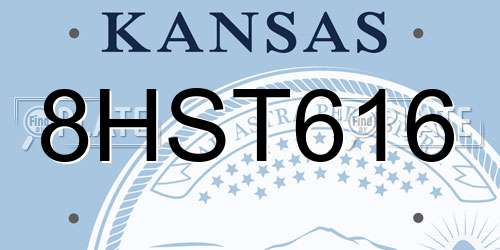 8HST616 Kansas License Plate