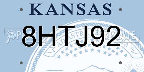 8HTJ92 Kansas License Plate