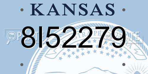 8I52279 Kansas License Plate