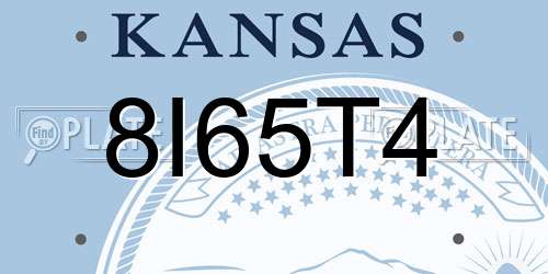 8I65T4 Kansas License Plate
