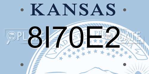 8I70E2 Kansas License Plate