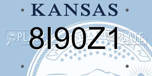 8I90Z1 Kansas License Plate