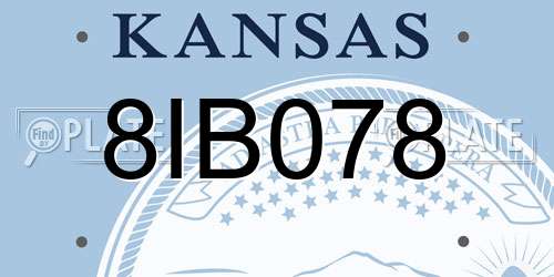 8IB078 Kansas License Plate
