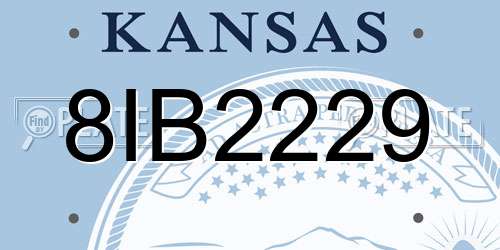 8IB2229 Kansas License Plate