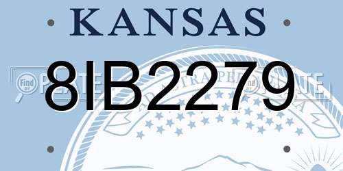 8IB2279 Kansas License Plate