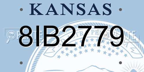 8IB2779 Kansas License Plate