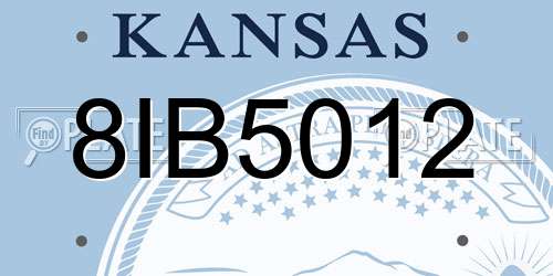 8IB5012 Kansas License Plate