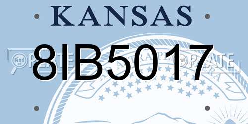 8IB5017 Kansas License Plate