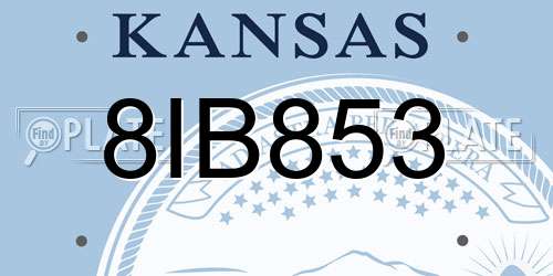 8IB853 Kansas License Plate