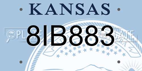 8IB883 Kansas License Plate