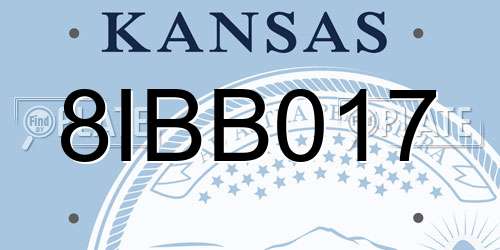 8IBB017 Kansas License Plate