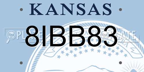 8IBB83 Kansas License Plate