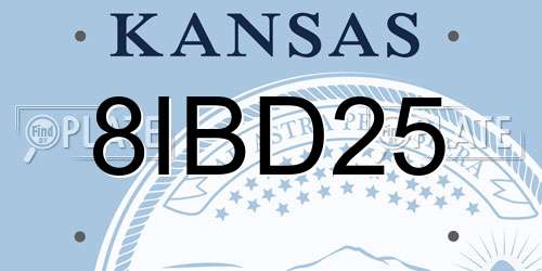 8IBD25 Kansas License Plate