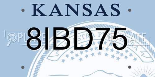 8IBD75 Kansas License Plate