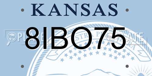8IBO75 Kansas License Plate