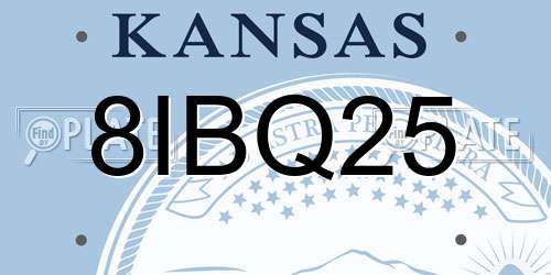 8IBQ25 Kansas License Plate