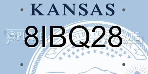 8IBQ28 Kansas License Plate