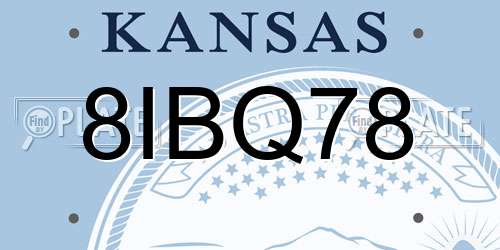 8IBQ78 Kansas License Plate