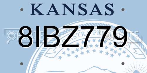 8IBZ779 Kansas License Plate