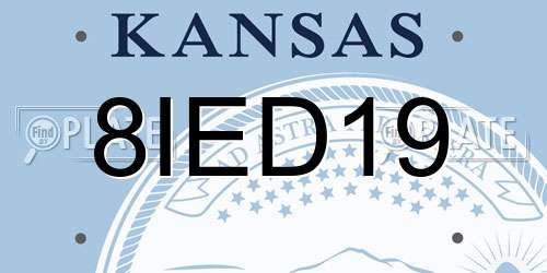 8IED19 Kansas License Plate