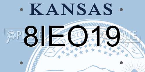 8IEO19 Kansas License Plate