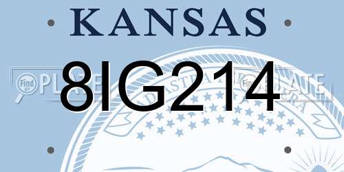 8IG214 Kansas License Plate