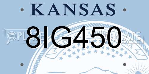 8IG450 Kansas License Plate