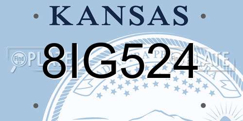 8IG524 Kansas License Plate