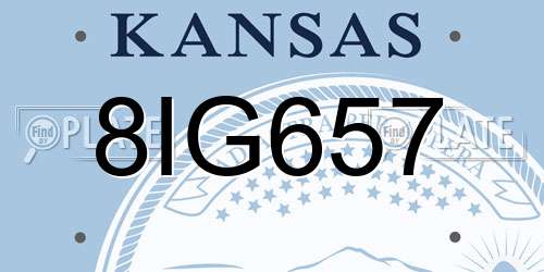 8IG657 Kansas License Plate