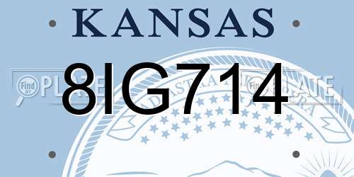 8IG714 Kansas License Plate