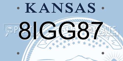 8IGG87 Kansas License Plate