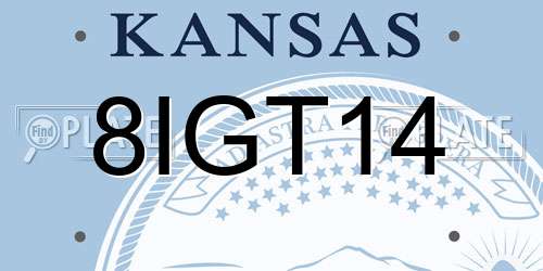 8IGT14 Kansas License Plate